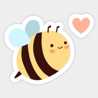 Cute tiny little bee with a heart Sticker